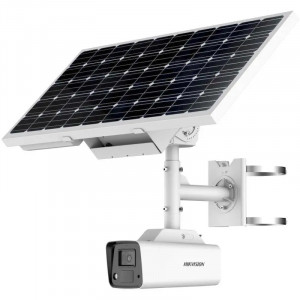 Camera supraveghere cu panou solar HikVision 4MP DS-2XS2T47G1-LDH6 ColorVu, lentila 6mm, lumina alba 30m, stocare eMMC 64GB incorporata, audio bidirectional, baterie litiu inclusa, IP67, imagini color 24/7 - Img 2