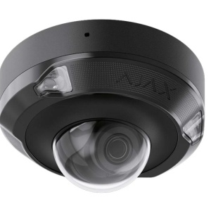 Camera supraveghere IP Ajax DomeCam Mini HL (5mp/2.8mm) (Black), senzor 1/2.8" CMOS, True WDR 120dB, IR si White LED 15m, detectie AI obiecte, JetSparrow, microSD 256GB, PoE, IP65, IK08, carcasa metalica compacta