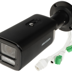 Camera supraveghere IP Hikvision bullet 8MP DS‑2CD2687G2HT‑LIZS(2.8‑12mm)(Black), Smart Hybrid Light cu iluminare extinsa, motorized varifocala, WDR 130 dB, H.265+, AcuSense detectie persoane/vehicule, microSD 512 GB, IP67, IK10