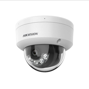 Camera supraveghere IP HikVision dome 2 MP DS-2CD2123G2-LIS2U(2.8mm) AcuSense, Smart Hybrid Light IR+alb, dual-microfon, H.265+, true WDR 120 dB, clasificare oameni/vehicule, IP67/IK10, ONVIF, microSD