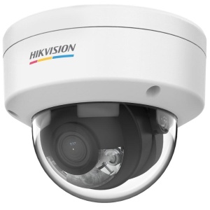 Camera supraveghere IP HikVision Dome 2MP DS-2CD1127G0-LUF(2.8mm) ColorVu, imagini color 24/7, microfon incorporat, lumina alba 30m, H.265+, protectie IP67 si IK08, slot card SD, senzor performant Low Light