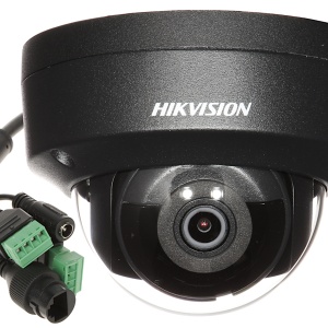 Camera supraveghere IP HikVision Dome 4MP DS-2CD2143G2-IS(2.8mm)(Black), AcuSense, detectie om/vehicul, H.265+, IR 30m, WDR 120dB, interfata audio/alarma, protectie IP67 si IK10, slot card SD, carcasa metalica neagra - Img 2