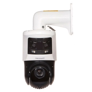Camera supraveghere IP HikVision PTZ Speed Dome 6MP+4MP DS-2SE4C425MWG-E/26(F0)(2.8mm, 4.8-120mm), ColorVu Panoramic, AcuSense, zoom optic 25x, DarkFighter, IR 100m si lumina alba 30m, protectie IP66, alimentare PoE+ / 12V DC
