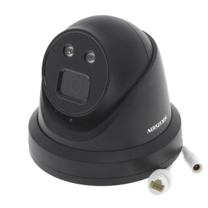 Camera supraveghere IP HikVision Turret 4MP DS-2CD2346G2-ISU/SL(2.8mm) Black, AcuSense, Live Guard, alarma audio-vizuala, DarkFighter, WDR 120dB, audio bidirectional, IP67, slot card SD, carcasa metalica neagra - Img 3