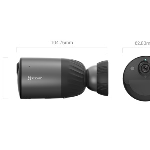 Camera supraveghere Wi-Fi Ezviz bullet 4MP CS-BC1C (4MP,W1) alimentare baterie 10400 mAh, stocare eMMC 32GB inclusa, Full Color noaptea, IR 10m, detectie umana AI, lentila 2.8mm, IP66, audio bidirectional, exterior - Img 2