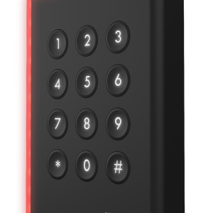 Cititor de carduri Hikvision DS-K1108AD, suporta carduri Mifare, Desfire si Felica (13.56 MHz), protocoale RS-485, Wiegand si OSDP, protectie antisabotaj (tamper), buzzer integrat, design seria Pro