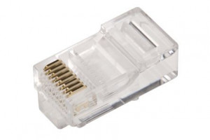 Conector retea UTP Cat6e Hikvision RJ45-UTP6E, mufa RJ45 pentru cablu date, montare prin apasare fara unelte, material carcasa plastic rezistent, ambalare punga plastic tip bulk, set utilizare retele internet