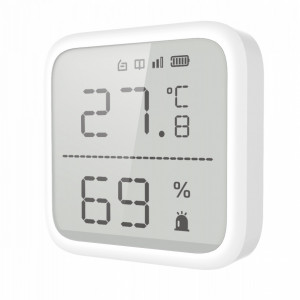 Detector de temperatura si umiditate wireless Hikvision DS-PDTPH-E-WE, AX PRO, ecran LCD, sonda externa inclusa, 868 MHz, criptare AES-128, monitorizare prin aplicatie, design modular, tehnologie anti-bruiaj - Img 3