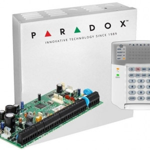 Kit alarmă Paradox SP6000(CT) + tastatură K32+ LED, cutie metalică AWO000EI cu transformator, 8-32 zone