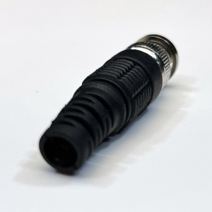 Mufa BNC tata cu fir metalic flexibil MK005-BNCFM, impedanta 50 Ohm, fabricata din metal rezistent, conector argintiu pentru conexiuni rapide in sisteme de supraveghere video CCTV, montaj usor si transmisie semnal stabila - Img 4