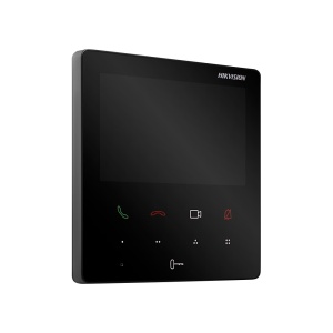 Post interior videointerfon IP Hikvision DS-KH6110-WE1, ecran tactil color 4.3 inch, Wi-Fi integrat, alimentare PoE, control prin aplicatia Hik-Connect, vizualizare live camere si post exterior, 4 butoane tactile configurabile, microfon si difuzor - Img 3