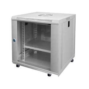Rack 15U, 600×600 mm, montare pe perete, neasamblat, gri, usa sticla