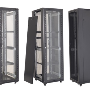 Rack metalic de podea 42U AS6842, standard 19 inch, dimensiuni 600x800x2055mm, sarcina maxima 800kg, negru, protectie IP20, usi fata/spate cu inchizatoare, include 4 ventilatoare si 1 raft, livrare dezasamblata