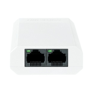 Repetor PoE Gigabit HikVision DS-3E0503DP-E/R, 1 port PoE IN, 2 porturi PoE OUT, standard IEEE 802.3af/at, putere totala 30W, extinde distanta de transmisie date si alimentare, Plug and Play, montare desktop