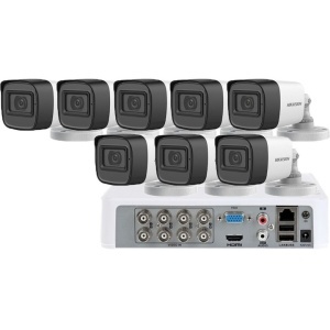 Sistem supraveghere Hikvision 8 camere FullHD 1080p, IR30m, microfon incorporat
