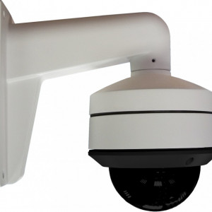Suport de perete Hikvision DS-1273ZJ-135 pentru camere supraveghere tip Dome, fabricat din aliaj de aluminiu rezistent, culoare alb Hikvision, montaj robust cu gestionare cabluri, ideal pentru instalari la exterior - Img 2