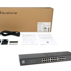 Switch Gigabit Level1 GEU-2431 Unmanaged, 24 porturi 10/100/1000Mbps, capacitate switching 48Gbps, suport 9K Jumbo Frames, 3 moduri de lucru selectabile, auto-MDI/MDIX, Plug-and-Play, montare rack 19 inch, fanless - Img 2