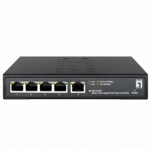 Switch Gigabit PoE Level1 GES-2105P Smart Lite Hilbert, 4 porturi PoE+ 802.3at/af, 1 uplink Gigabit, buget putere 60W, management L2 Web, PoE Watchdog, protectie descarcari 4kV, suport 250m Long-range PoE, fanless - Img 3