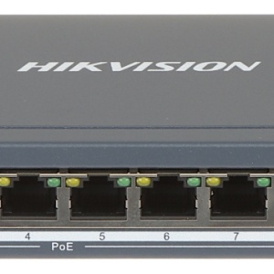 Switch HikVision 8 porturi PoE Gigabit cu web interface si doua porturi pentru fibra optica Gigabit DS-3E1510P-SI - Img 2