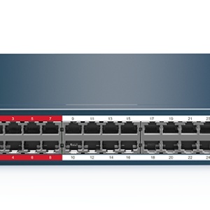Switch PoE Hikvision DS-3E0326P-E/M(C), 24 porturi Fast Ethernet, 1 port Combo Gigabit, transmisie Long Range pana la 300m, protectie supratensiune 6KV, management inteligent PoE, porturi VIP pentru video