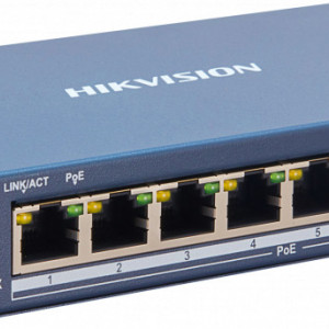 Switch PoE HikVision Smart Managed DS-3E1309P-EI, 8 porturi Fast Ethernet PoE (110W), 1 port Uplink Gigabit RJ45, PoE Watchdog, mod Extend 300m, protectie 6KV, management L2 (VLAN/STP), detectie erori cablu