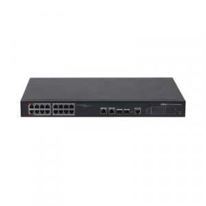 Switch PoE Managed Dahua PFS4218-16ET-190, 16 porturi Fast Ethernet, 2 porturi Gigabit Uplink, buget PoE 190W, port rosu 90W (Hi-PoE), tehnologie Long Distance 250m, PoE Watchdog, management Web - Img 3