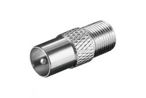 Adaptor Well F mama la Coaxial tata FC-025, mufa metalica de inalta calitate, culoare argintiu, conexiune stabila pentru cablu TV si satelit, ambalare bulk, ideal pentru instalari profesionale si uz casnic - Img 2