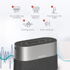 Boxa conferinta wireless Hikvision DS-UAC-S1, sistem 8 microfoane, captare sunet 360 grade la 5m, autonomie 10h, conectare Bluetooth si USB Dongle, reducere zgomot inteligenta, functie Plug-and-Play, compatibil Zoom/Teams - Img 4