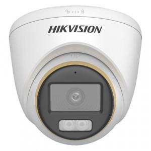 Camera supraveghere Analog Hikvision Turret 2MP DS-2CE72DF3T-LFS(2.8mm), tehnologie ColorVu si Smart Hybrid Light, audio prin cablu coaxial, microfon incorporat, imagini color 24/7, 130dB True WDR, iluminare 40m, protectie IP67