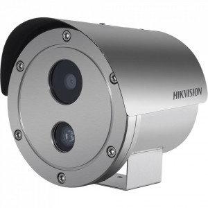 Camera supraveghere IP Bullet 2MP Hikvision DS-2XE6222F-IS4, anti-explozie certificata ATEX si IECEx, carcasa otel inoxidabil 316L, anti-coroziune, H.265+, alimentare 100-240 VAC, protectie IP68 si IK08