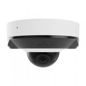 Camera supraveghere IP Dome Ajax 8MP DomeCam Mini (8 Mp/2.8 mm) tehnologie JetSparrow (P2P), detectie AI (oameni, vehicule, animale), infrarosu inteligent 15m, unghi larg 110 grade, slot card 256GB, WDR 120dB, protectie IP65 si IK08, negru