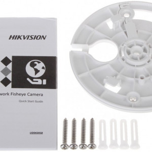 Camera supraveghere IP HikVision Fisheye 5MP DS-2CD2955FWD-I(1.05mm), vedere panoramica 180 grade, rezolutie 2K, compresie H.265+, True WDR 120dB, iluminare IR 8m, alimentare PoE, slot card, carcasa metalica compacta - Img 4