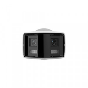 Camera supraveghere IP HikVision Panoramic Bullet 4MP DS-2CD2T46G2P-ISU/SL(2.8mm)(C), Imagine 180 grade, Tehnologie AcuSense si DarkFighter, Alarma luminoasa si audio, WDR 120dB, Protectie IP67, Microfon si Difuzor, Slot SD - Img 2