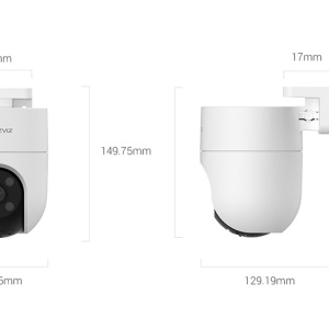 Camera supraveghere IP Wi-Fi Ezviz PT Dome 4MP CS-H8c (4MP,4mm), exterior, Color Night Vision, IR 30m, lentila 4mm, detectie AI persoane, auto-tracking, slot card 512GB, ONVIF, Digital WDR, 3D DNR, protectie apa - Img 2