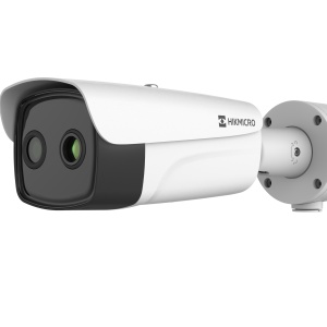Camera supraveghere termica si optica Bi-spectrum IP HikVision bullet HM-TD2638-25/G0-T1Y, rezolutie 384x288, VCA 3.0 detectie oameni si vehicule, alarma temperatura pentru prevenirea incendiilor, algoritm detectie foc, criptare TPM 2.0, AGC termic