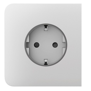 Carcasa alba laterala pentru priza AJAX SideCover (basic) Type F 55 (White), accesorii pentru OutletCore (basic), panou frontal 82×76.2×9.15 mm si capac priza 44×19.5 mm, greutate totala 17 g, montaj stanga/dreapta - Img 1