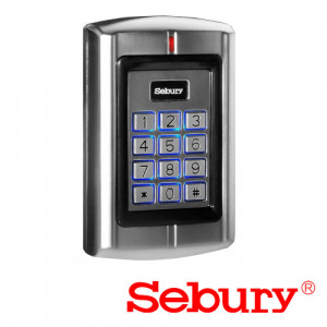 Controler acces stand-alone Sebury SEB-BC2000, carcasa metalica antivandal, cititor card EM 125kHz si tastatura, 1000 utilizatori, cod PIN, protectie IP65, alarma tamper, finisaj argintiu premium