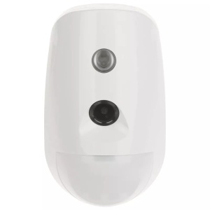 Detector de miscare wireless PIR-CAM HikVision DS-PDPC12P-EG2-WE, camera foto integrata, raza detectie 12m, imunitate animale 30kg, iluminare IR uniforma, stocare imagini memorie interna, 868MHz, AX PRO, baterie inclusa