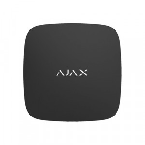 Detector inundație wireless Ajax LeaksProtect Jeweller, detectie apa pe 4 laturi, raspuns 0.15s, IP65, distanta 1300m, scenarii oprire apa (WaterStop), autonomie baterii 5 ani, fara montaj, negru