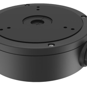 Doza pentru camere CCTV Hikvision DS‑1280ZJ‑M(Black), cutie de montaj din aliaj de aluminiu cu tratament suprafata, iesire laterala si inferioara, capac rezistent la apa si piulita de etansare, pentru utilizare interior/exterior
