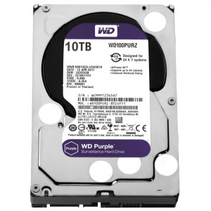 HDD Supraveghere Western Digital Purple 10TB WD102PURZ, 7200 RPM, 256MB Cache, interfata SATA III, tehnologie AllFrame 4K, suporta pana la 64 camere HD, workload 180TB/an, tehnologie CMR, format 3.5 inch - Img 2
