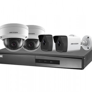 Kit 4 camere 2MP Hikvision 2 dome 2 bullet cu accesorii NK42E3H-1T(WD)