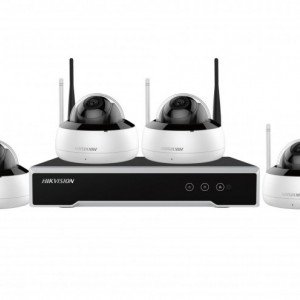 Kit 4 camere Dome WiFi 4MP Hikvision NK44W1H-1T(WD)