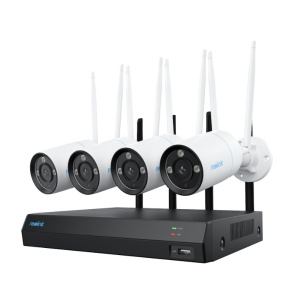 Kit supraveghere 4K 8MP Reolink NVS12-8MB4W, Wi-Fi 6 Dual-Band, include NVR 12 canale si 4 camere, HDD 2TB inclus, detectie inteligenta persoane, vehicule si animale, inregistrare 24/7, acces de la distanta, protectie IP67