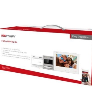 Kit videointerfon 2 fire Hikvision DS-KIS704EY/Aluminum, rezolutie HD 2MP, monitor touch 7 inch, post exterior metalic IP65 si IK08, control prin aplicatie, deblocare distanta, instalare Plug & Play, argintiu - Img 3