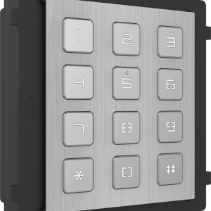 Modul interfonie tastatura HikVision DS-KD-KP/S, deschidere usa cod PIN, apelare post interior, protectie IP65 si IK07, iluminare fundal, material otel inoxidabil de inalta calitate, design modular, usor de extins