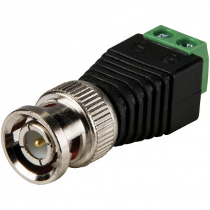 Mufa BNC tata MK009-BNCBL cu prindere prin surub si regleta, fabricata din metal si plastic rezistent, montaj rapid fara sertizare sau lipire, ideala pentru conectarea camerelor de supraveghere video pe cablu coaxial sau UTP