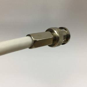 Mufa BNC tata MK014-BRG59 cu infiletare pentru cablu coaxial RG59, fabricata din metal rezistent, conector argintiu pentru montaj rapid fara scule de sertizare, ideala pentru sisteme de supraveghere video CCTV si semnal analogic - Img 2