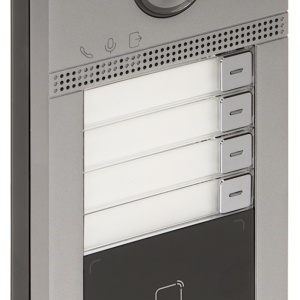 Post exterior videointerfon IP HikVision DS-KV8413-WME1(C) metalic cu 4 butoane, Wi-Fi, camera 2MP Full HD, cititor card Mifare, protectie IK08 si IP65, alimentare PoE, configurare Web, design din aluminiu - Img 2