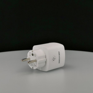 Priza inteligenta wireless HikVision DS-PSP1-WE, comunicare bidirectionala 868MHz, criptare AES-128, afisaj LED status, control prin aplicatie/tastatura/telecomanda, setare scenarii automatizare smart